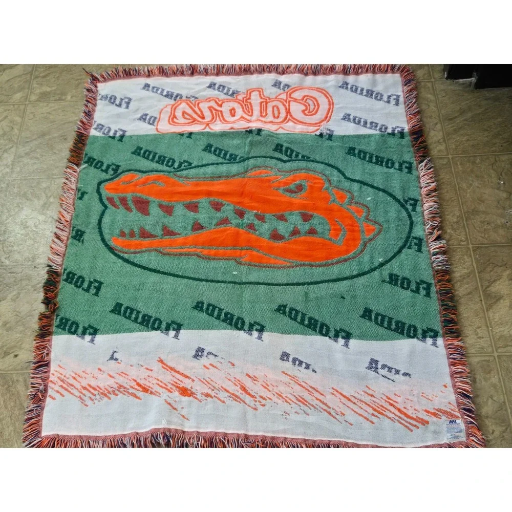 The Northwest Company Vintage Flordia Gators‎ Blanket Throw Sofa Orange Green